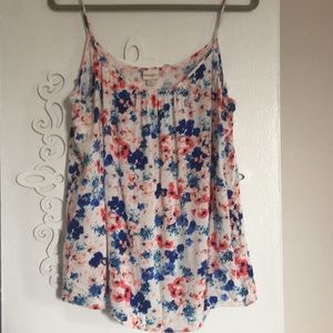 Blue and pink floral tank